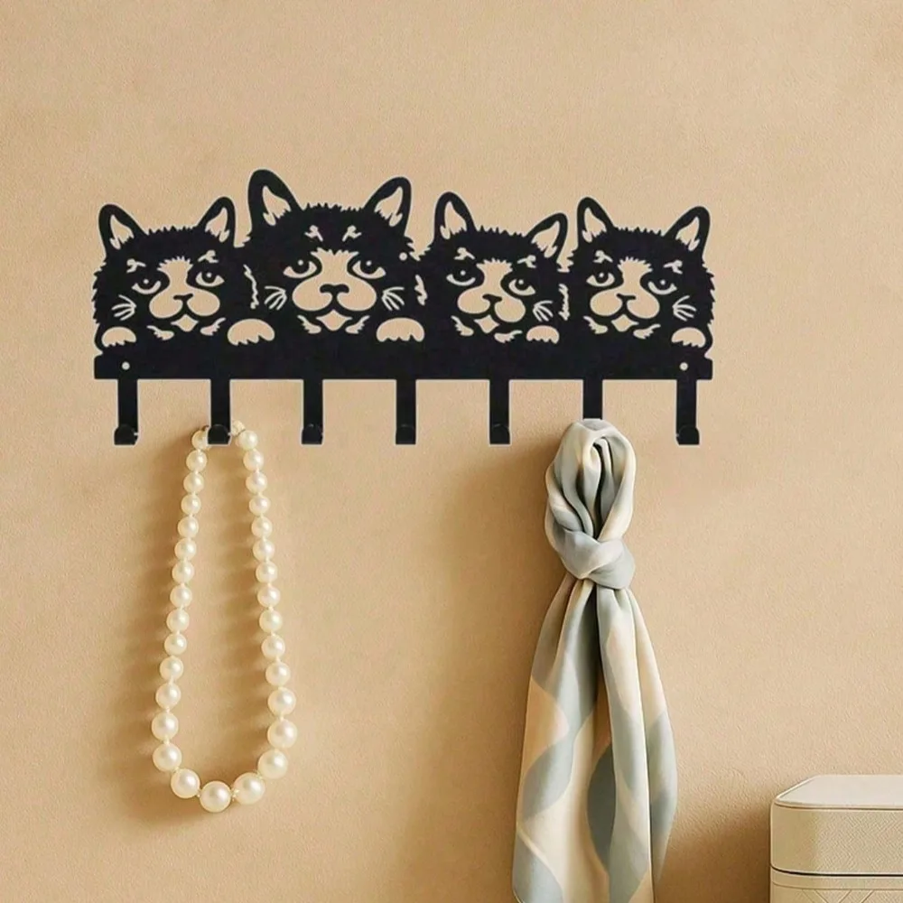 Pawsitively Adorabili ganci da parete per gatti, set di 5, simpatici ganci per artigli a forma di animale per cucina, ingresso, camera da letto, bagno