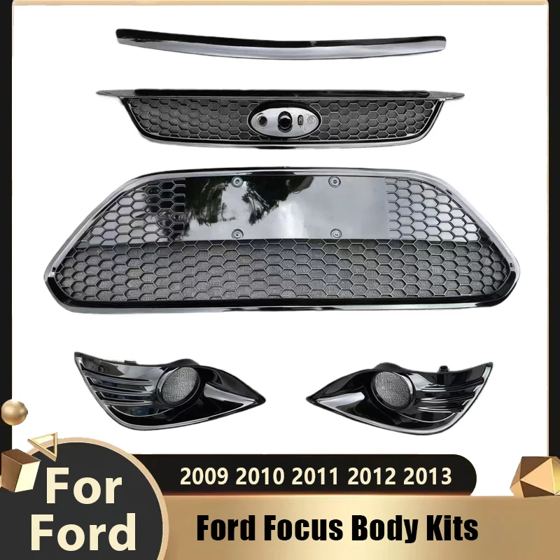 

For Ford Focus 2009 2010 2011 2012 2013 Front Bumper Grille Car Radiator Front Lower Grille Bumper Honeycomb Gills Body Kits