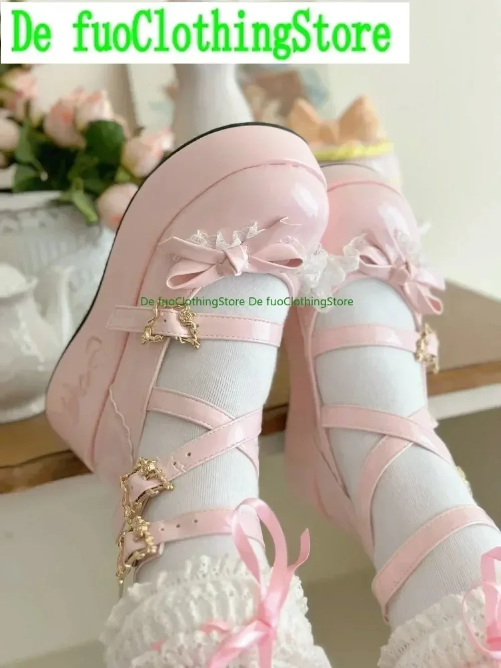 Defuo elegante lolita bonito plataforma muffin sapatos primavera e verão nova doce menina elegante cla boneca sapatos elegantes bombas y2k
