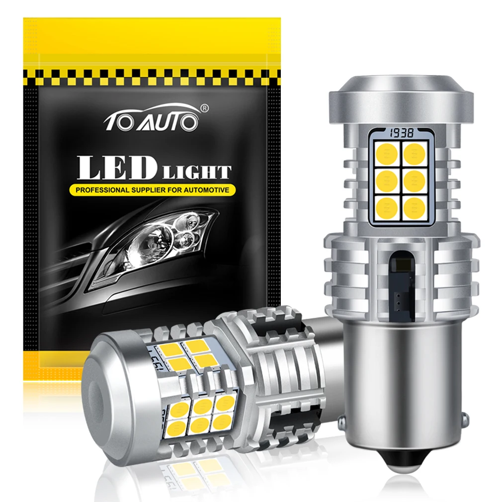 

2pcs Canbus BA15S P21W 1156 BAU15S PY21W LED No Error Hyper Flash Bulbs with 3030 Chip Error Free Car Turn Signal DRL Lamp 12V