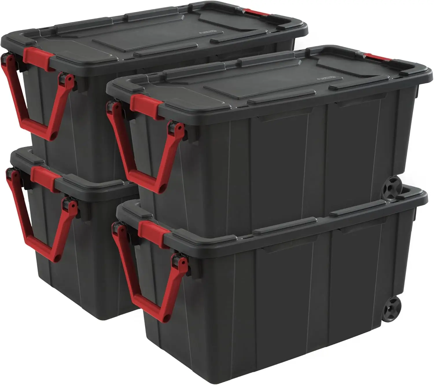 

Heavy-Duty 40-Gallon Storage Bins with Lids and Wheels, Stackable for Home, Garage, Office