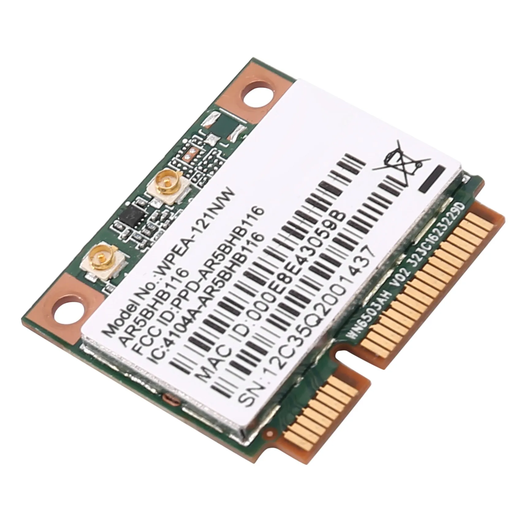 Placa de rede sem fio Atheros, Mini PCI-E WiFi Card, Single Chip, AR9832, AR5BHB116, 2,4 GHz, 5 GHz, 300 Mbps, 802.11N