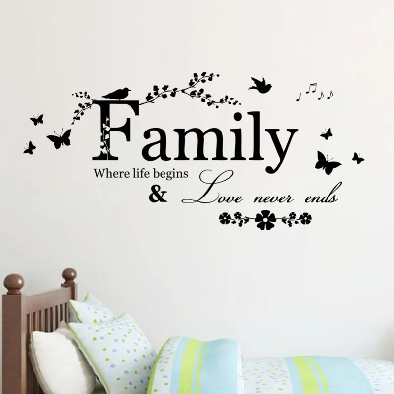 Family Love Never Ends Wall Decal 1