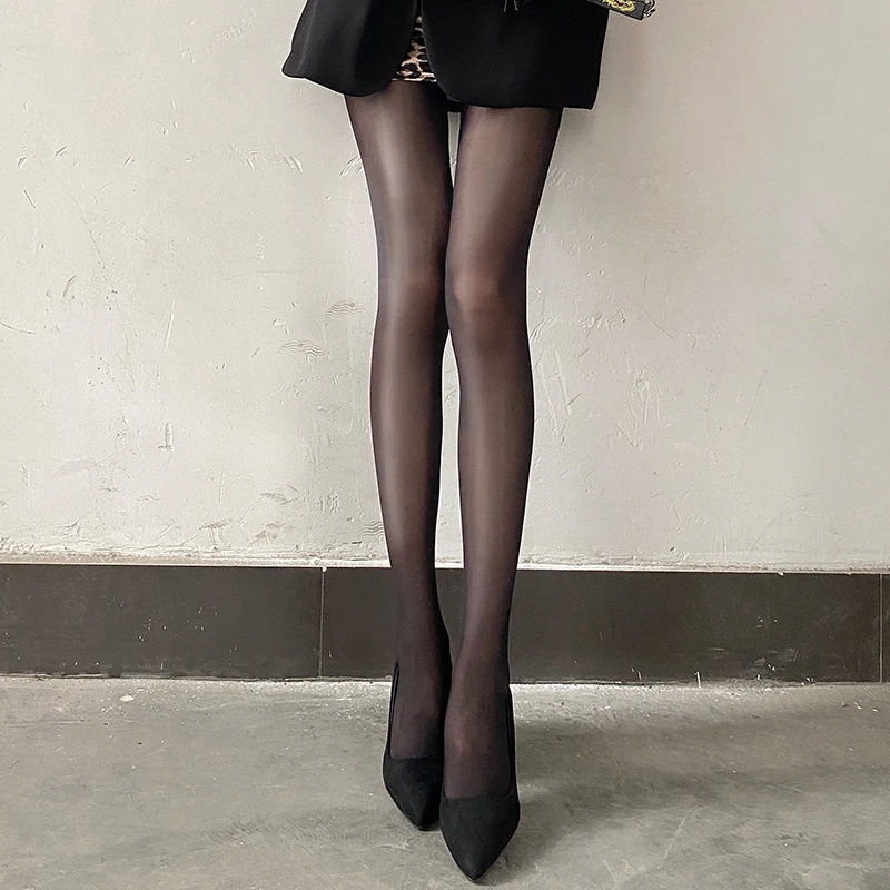 1Piece Sexy Lady Horse Oil Stockings Ultra-Thin Black Style Pantyhose Oil Thigh-High Socks