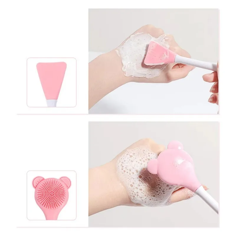 1Pc Multifunctionele Reinigingsborstel Gezichtsmasker Spatel Mee-eters Acne Remover Make Roerstokje Siliconen Gezicht Reiniging Zorg