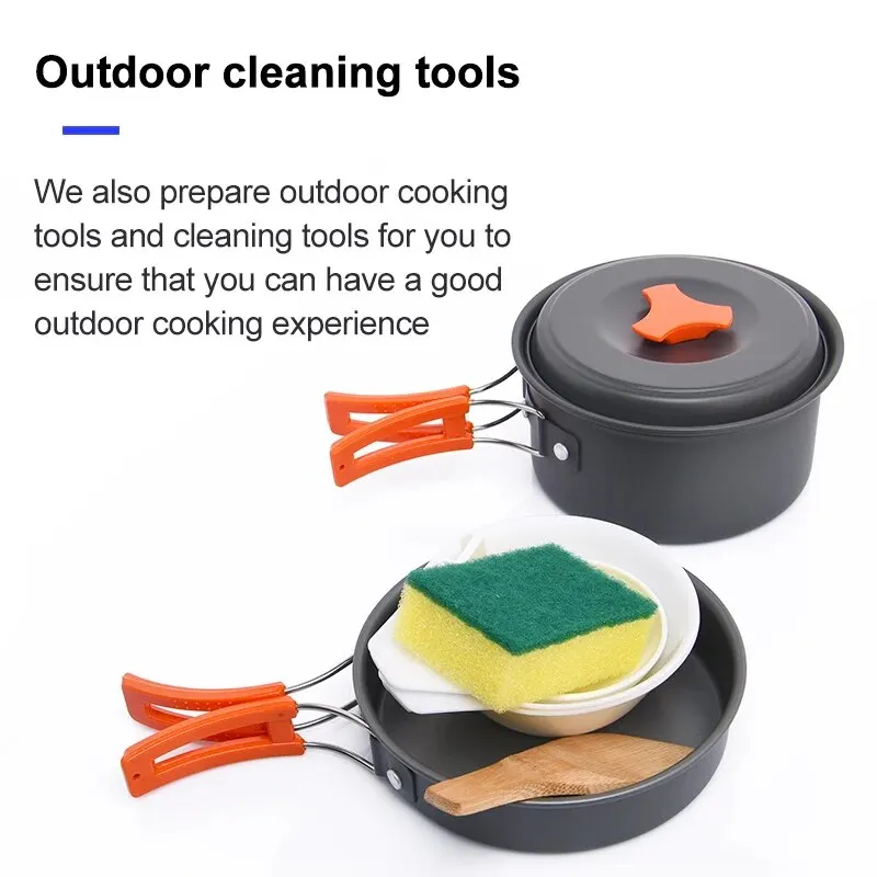 Widesea Camping Tableware Outdoor Cookware Set Pots Tourist Dishes Bowler Kitchen Equipment Gear Utensils Hiking Picnic Travel image 4