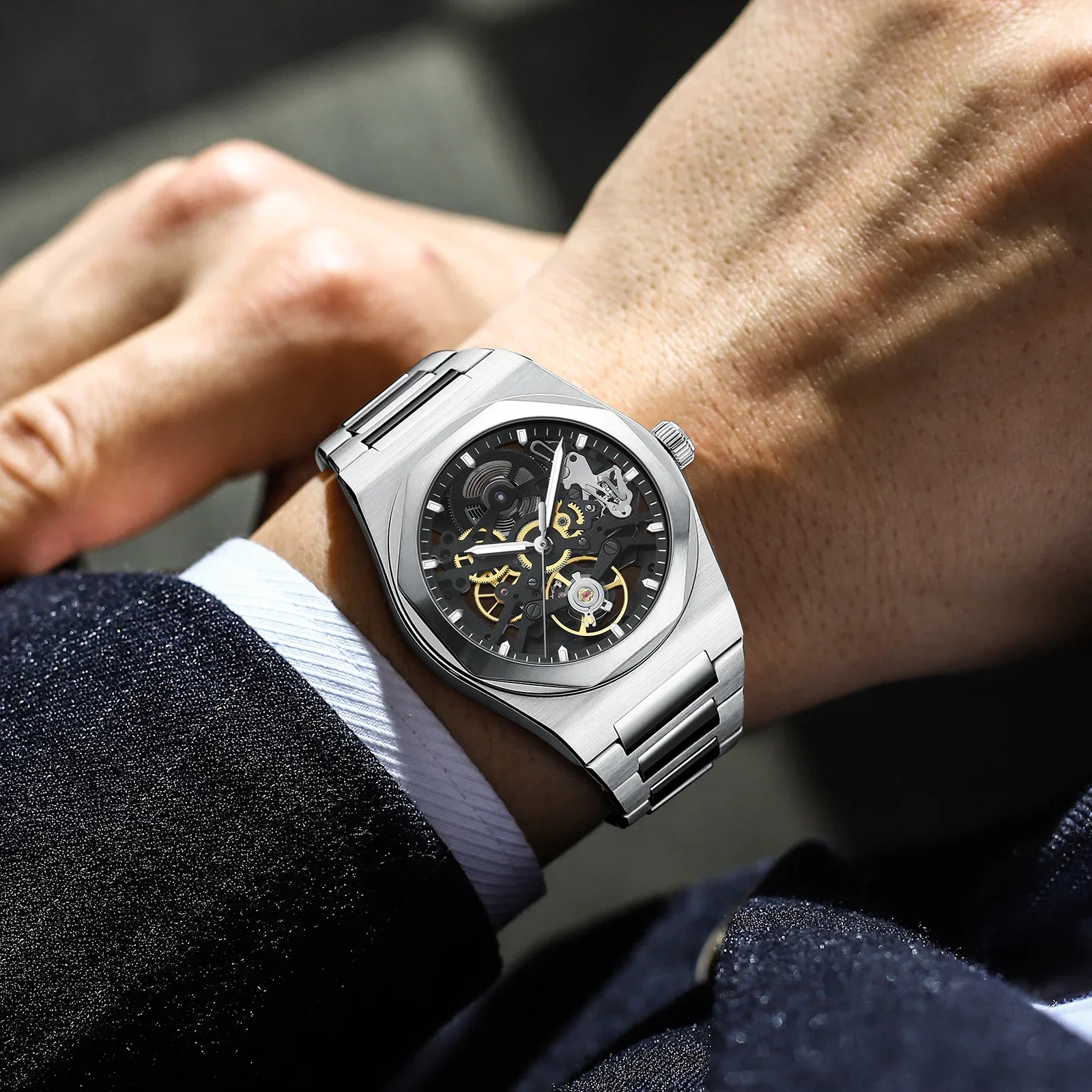 Rdunae 2025 novo relógio mecânico masculino nh35a r2x mergulho de aço inoxidável luminoso cristal safira ar revestimento reloj hombre