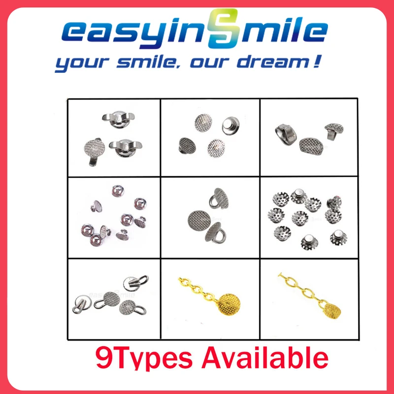 Easyinsmile 2/10Pcs Dental Orthodontic Lingual Buttons For Brace Bracket Bondable Traction Hook Bond Eyelet Traction Chain