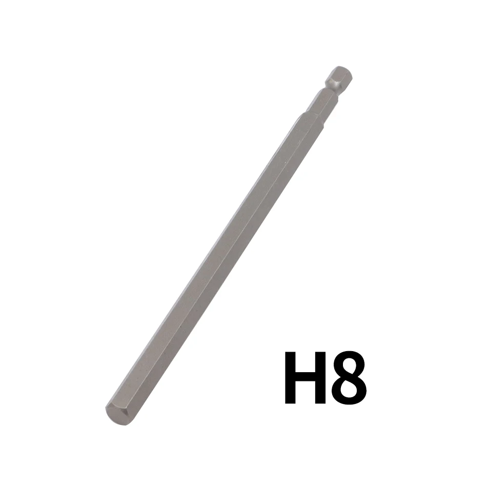 150mm Hex Screwdriver Bits for Electric Drill 1/4"(6.35mm) Shank Diameter Magnetic S2 Steel H8 H10 H12 H14