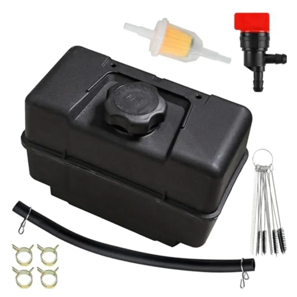 

Оборудование для газонов, объем 4 кварта, размеры 9.65x4.72x8.07 дюймов, включает топливный фильтр, топливный шланг