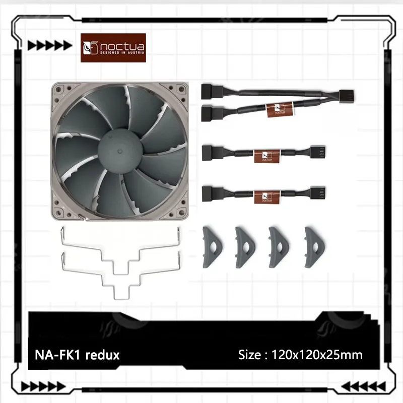 Noctua NA-FK1 Redux Second-fan Upgrade Kit For The NH-U12S Redux NF-P12 Redux-1700 PWM Fan