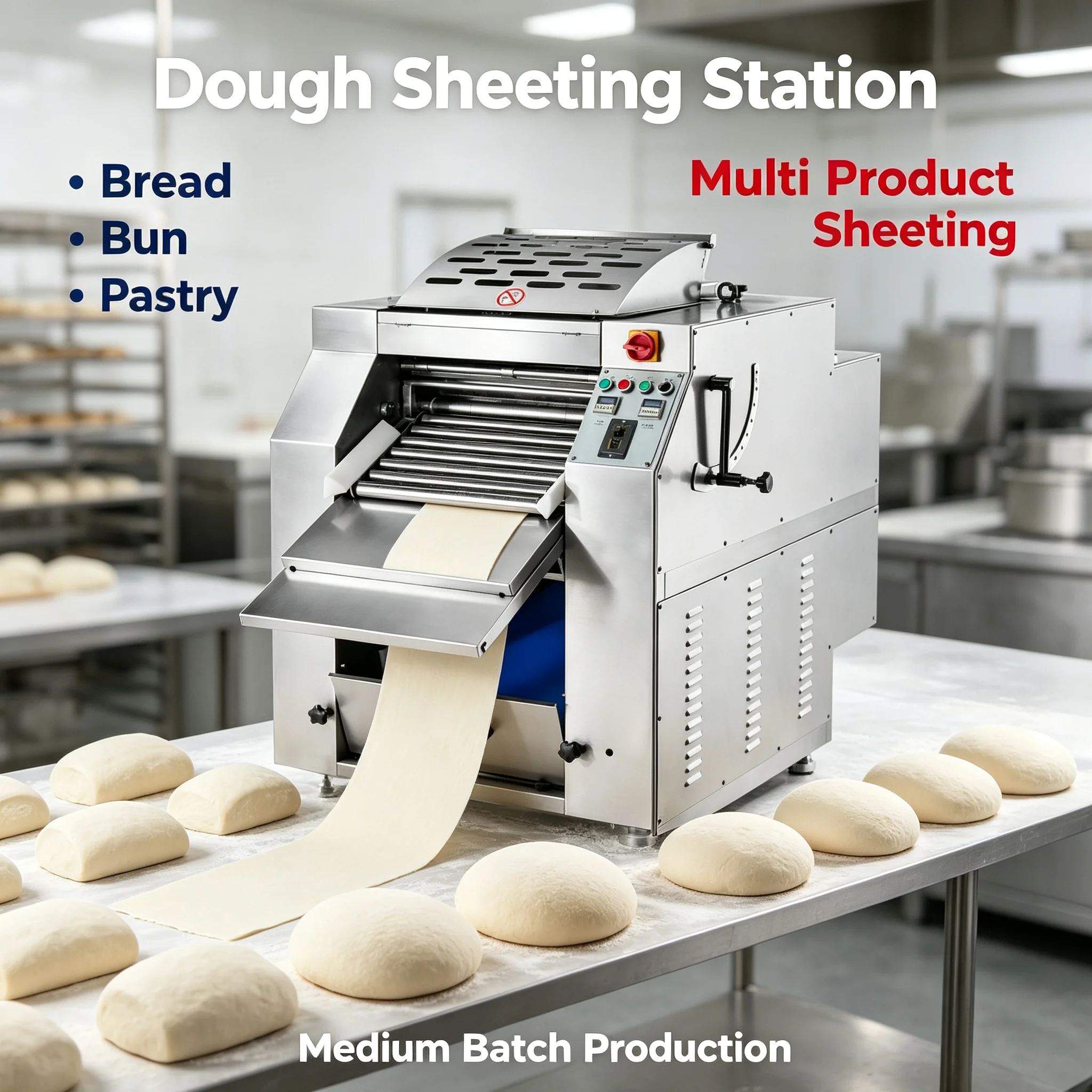 Dough Sheeter Industrial Dough Laminator Machine For Food Factory Dough Sheet Production Custom