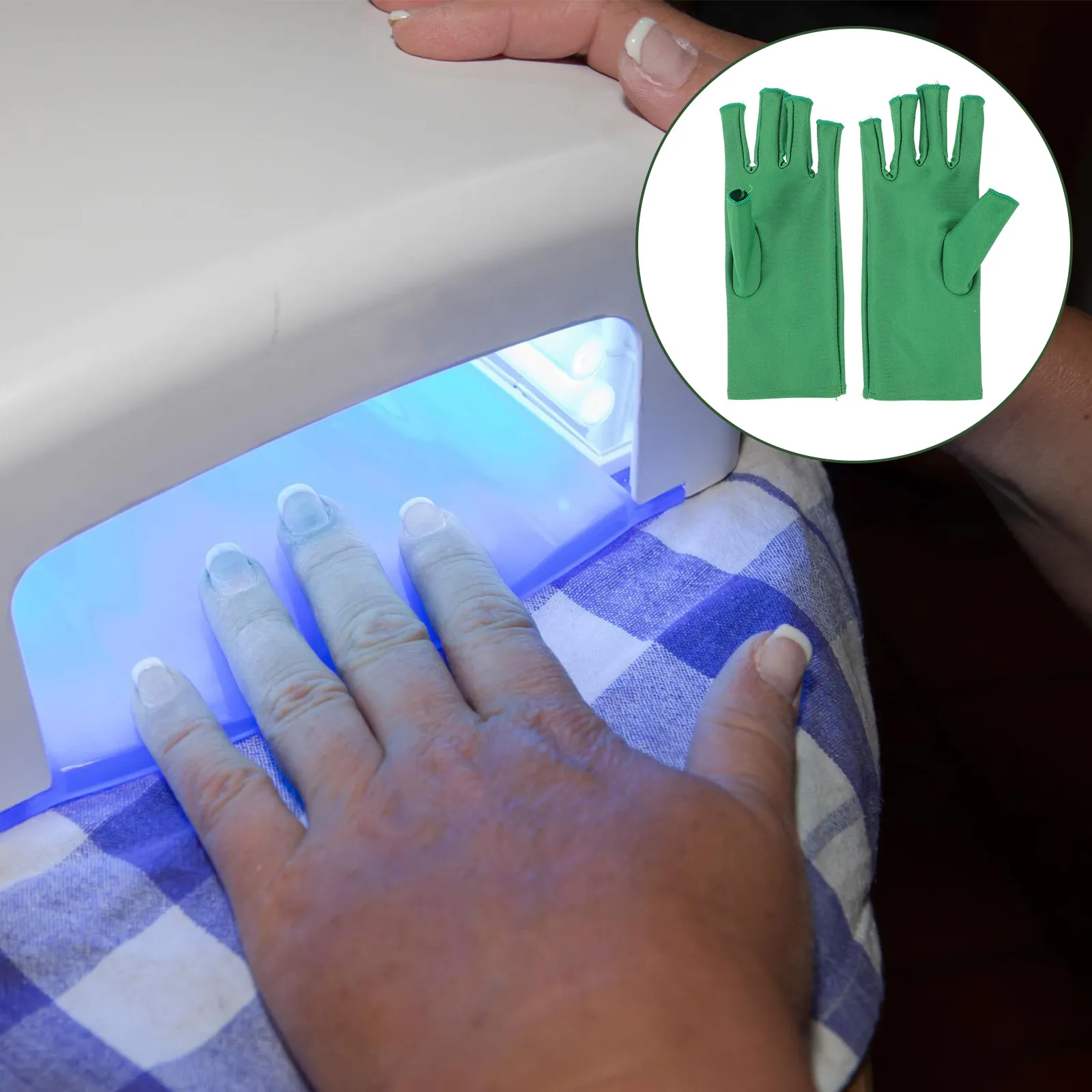 

1Pair Anti-Uv Gloves for Nail Art Manicure Fingerless Design Uv-Resistant Protection Skin Care Manicure