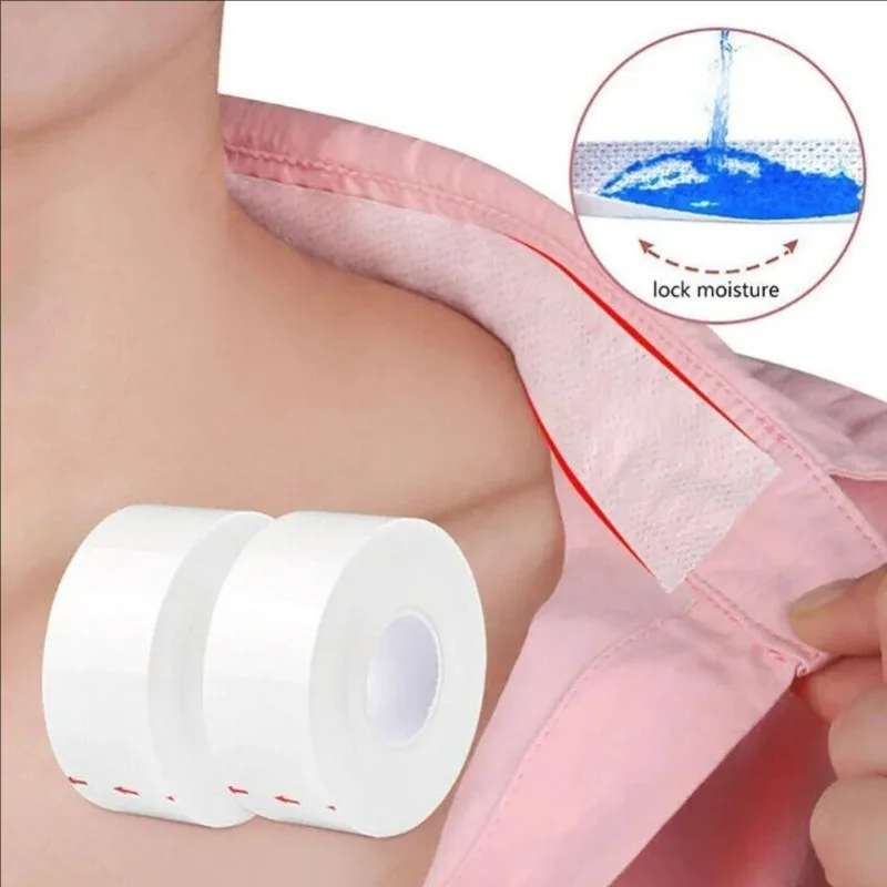 16m Invisible T-shirt Collar Stays Breathable Sticker Sweat Absorbent Strip Deodorants Neck Liner Pad Self-Adhesive Perspiration