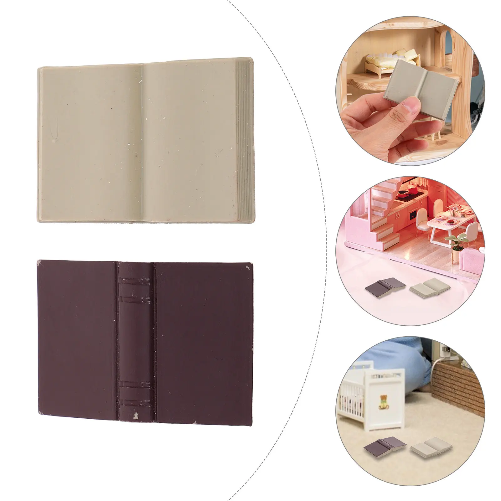 6Pcs Miniature Books Realistic Design Lightweight Portable for Dollhouse Library Study Craft Accessories DIY Pretend Play
