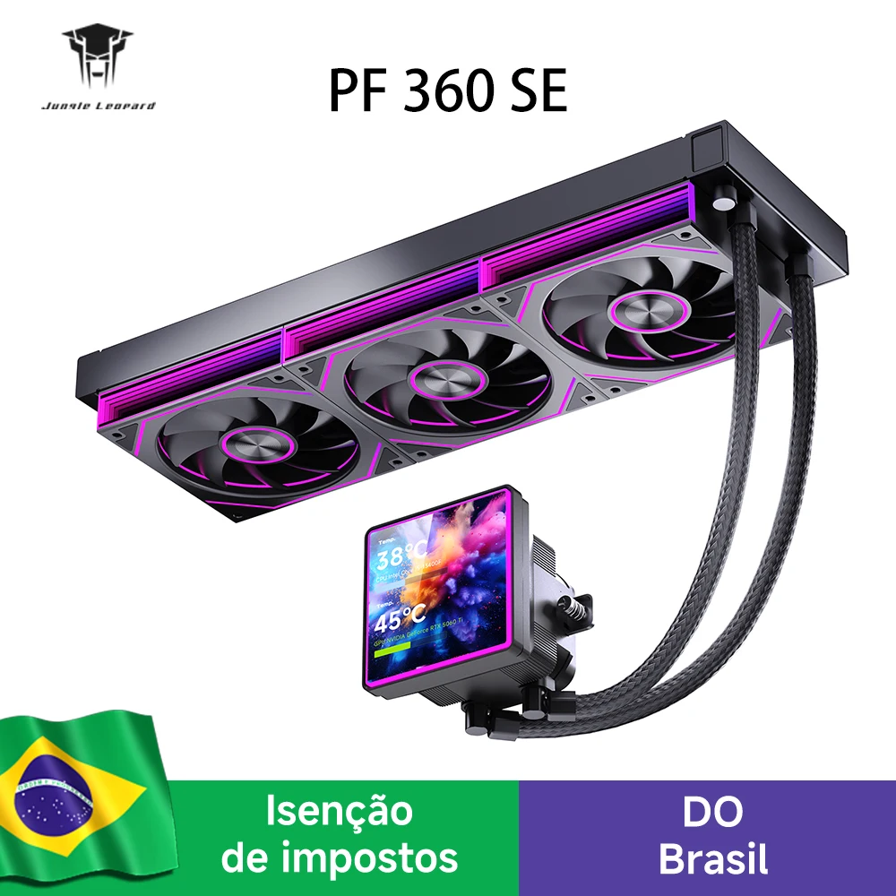 Water Cooler Jungle Leopard ProFlow SE Com tela LCD de 4 Polegadas 360mm, pro flow