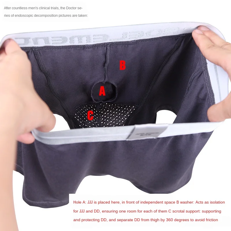 Men's Bullet Separation Underwear Scrotum Support Bag Physiological Health Boxer Modal U Convex Separation Boxer