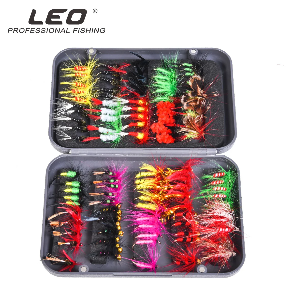 LEO Multi-Color Mixed Fly Hooks Fly Fishing Imitation Butterfly Bionic Fish Hooks Lure Fishing Fly Fishing Boxed Set Flies