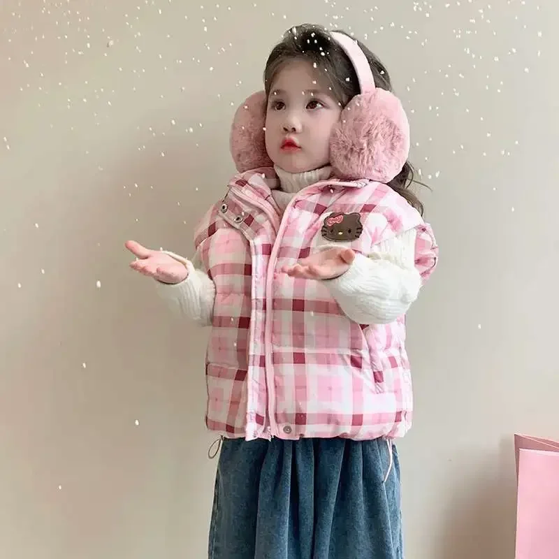 

Girls' vests Autumn Winter 2024 new foreign air baby spinning cotton children's winter clothes wear warm powder