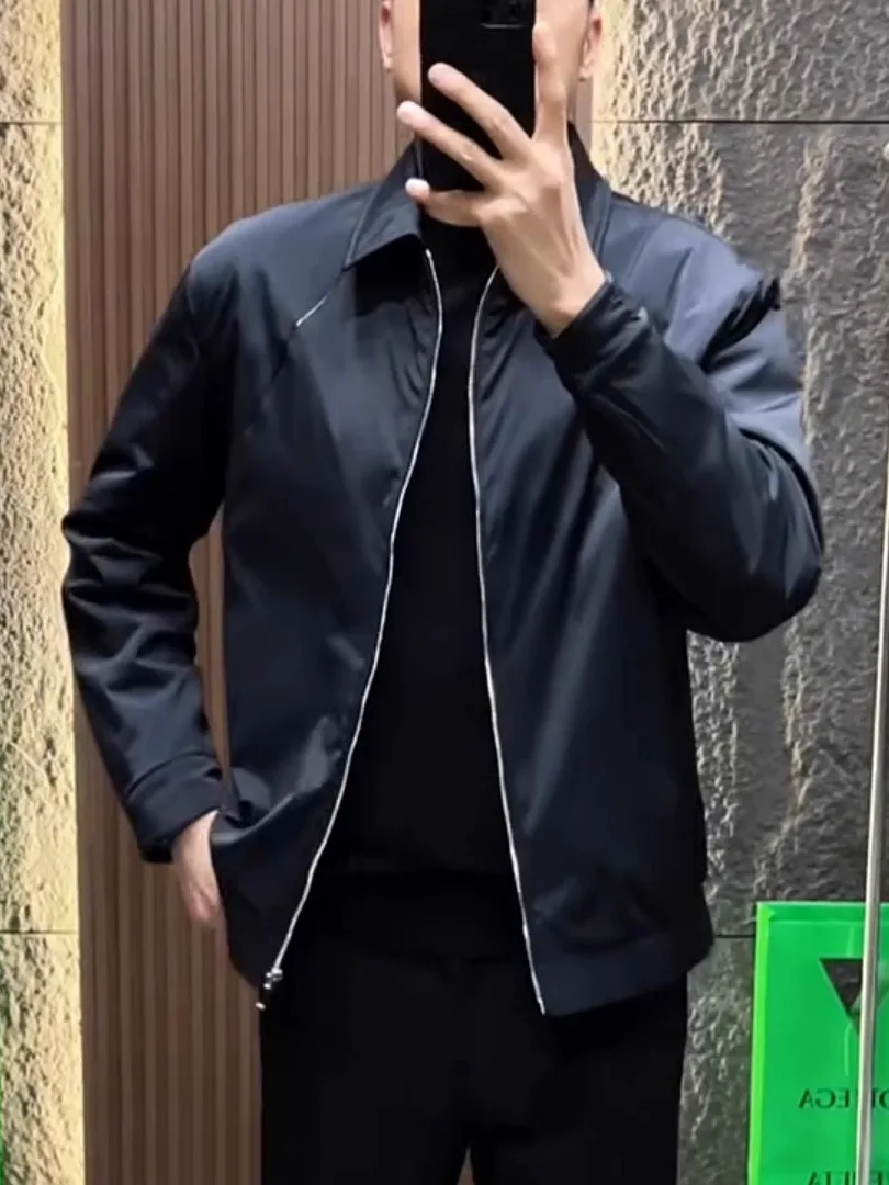 

Casual Spor Faionable Jaet Coat Turn-down Collar Lightweight Luxury Autumn Winter Men's Clothing Zipper Closure Long Sl...