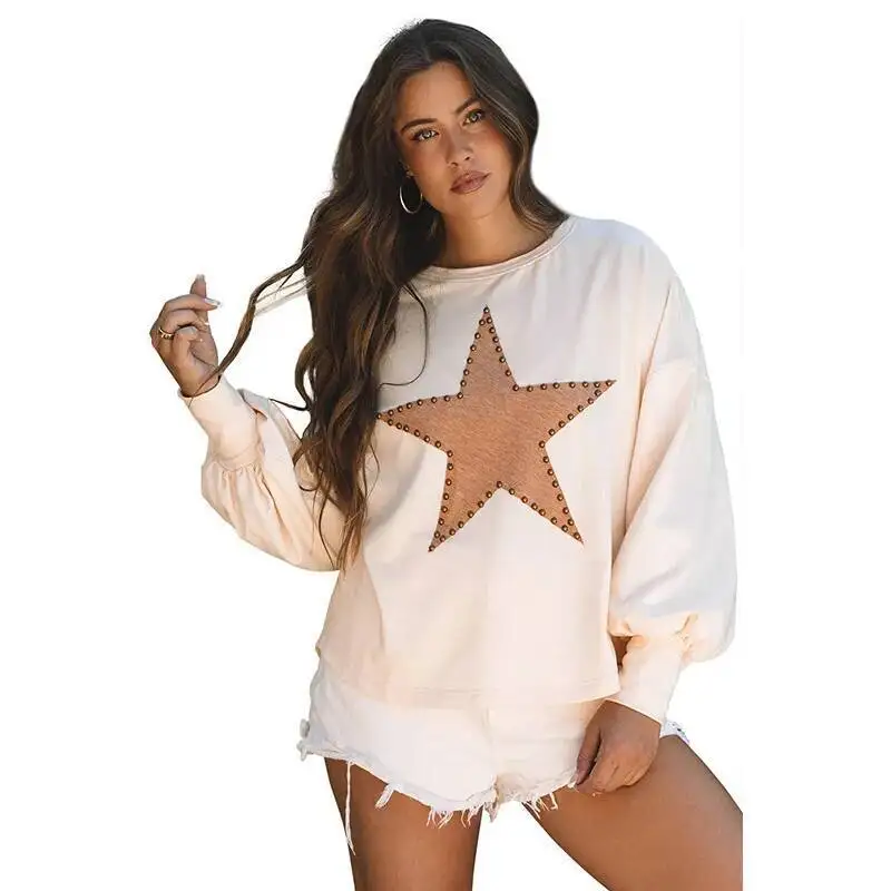 Unisex Sweatshirt Autumn New Women's Man Pullover Crew Neck Long Sleeve Top Star Print Sweatshirt With Unique Style