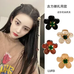 Guli Nazha the same  Flower Barrettes Mini Small Sized Grip Bang Clip Subnet Red Cute Side Headdress Girl