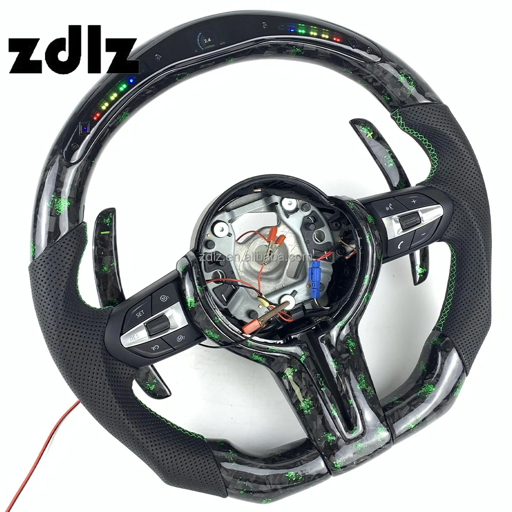 

Custom LED Green Powder Carbon Fiber Steering Wheel with Shift Paddles For BMWS M2 M3 M4 M5 M6 X3 X5 X6 F10 F30 F01 F20 F80 F90