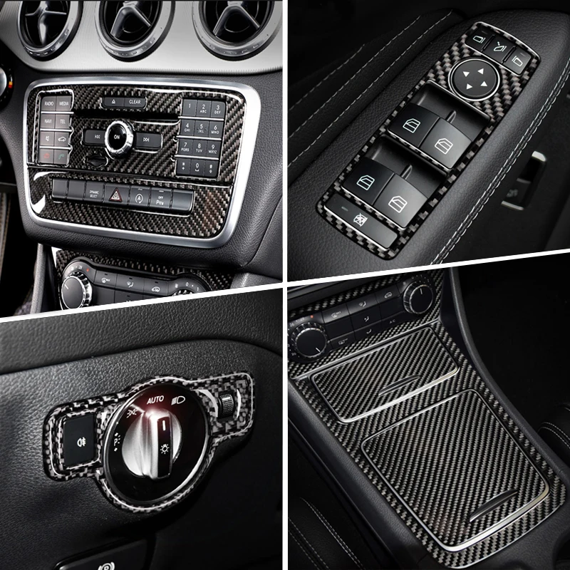 Car Interior Door Audio Speaker Gearshift Panel Door Armrest Cover Trim Car Sticker for Mercedes Benz A Class W176 GLA X156 CLA