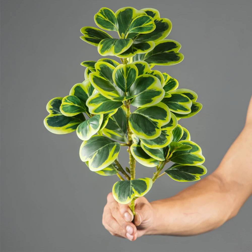 20–37 cm künstlicher Herzblatt-Ficus-Baum, gefälschte Banyan-Baumblätter, Kunststoff-Gummi-Zweig für Zuhause, Büro, Balkon, Garten, Dekoration – Detail 15