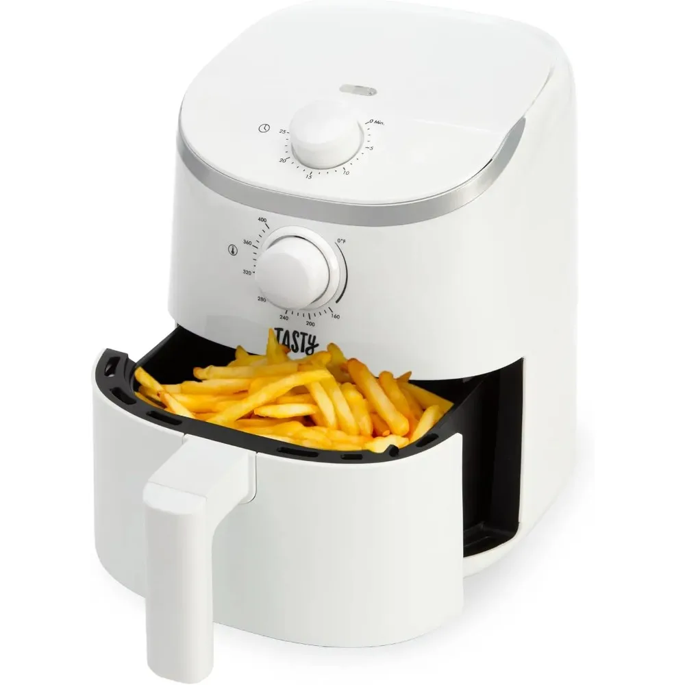 Personal Air Fryer, Healthier Meals in Minutes, Adjustable Temp Control up to 400°F, Easy-to-Use Design, Nonstick Basket, White