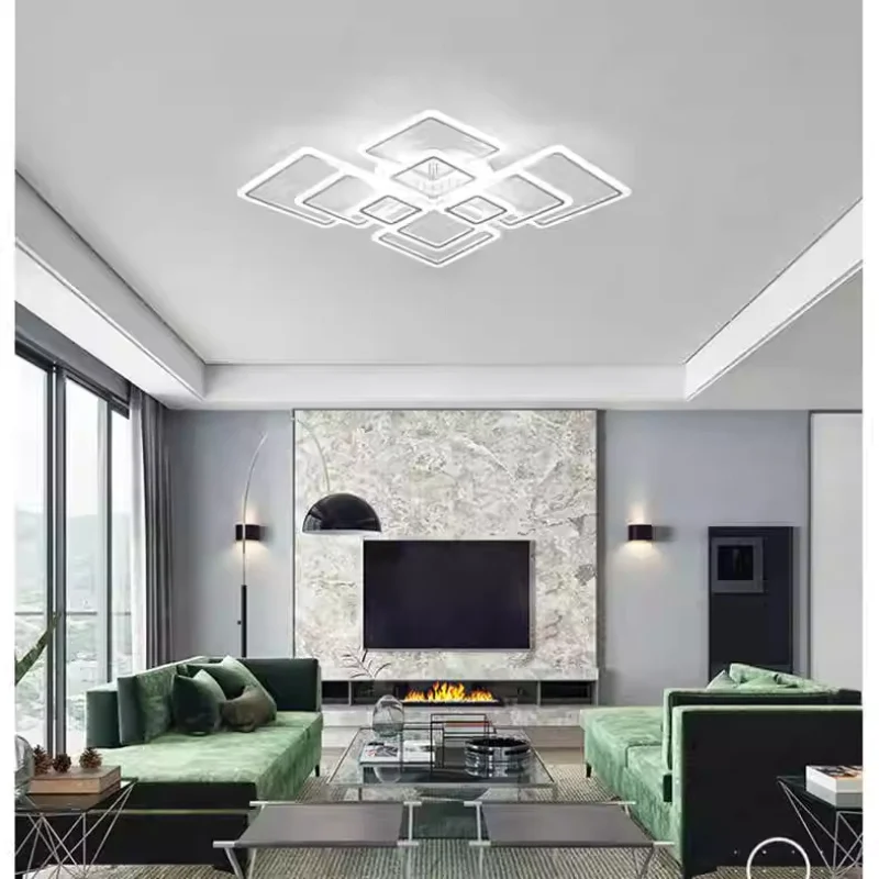 IRALAN Living Room Ceiling Light Square Simple Acrylic with APP and Remote Control Infinite Dimming Light Luxury Home Lighting