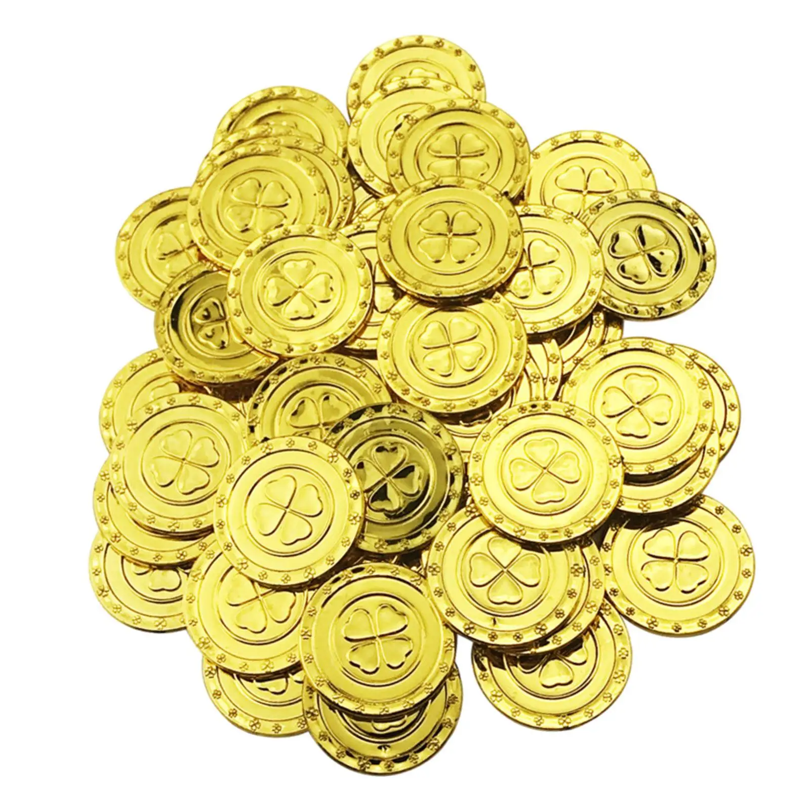 100 Pieces Four Leaf Clovers Coins for Themed Party Favors Good Luck to You