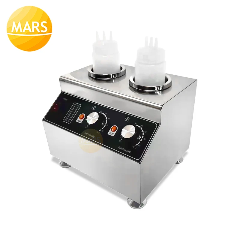 Comercial 1/2/3 garrafas molho mais quente chocolate queijo frutas engarrafamentos aquecimento máquina distribuidor melter