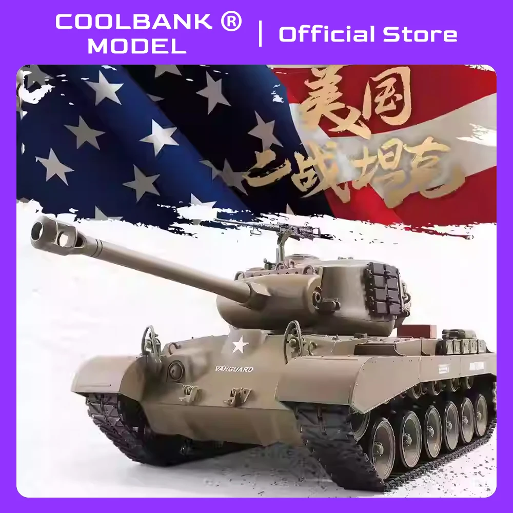 

Coolbank M26 Первинский танк США 1/16 RTR RC Car Vehicle HengLong 3838 Upg. Боевые инфракрасные боевые игрушки с дымом, звуком, светом для мальчиков