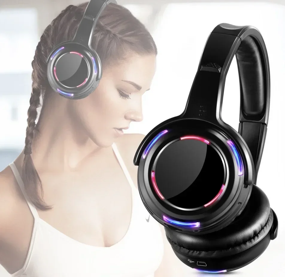 Nova cobertura de alta qualidade 500m 3 áudio rf silencioso disco fones de ouvido disco silencioso disco sem fio led silencioso fones de ouvido