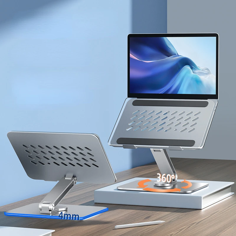 Yeni katlanabilir Laptop standı masaüstü heigh360 derece rotasyon soğutma Tablet bilgisayar alüminyum alaşım standı ped bilgisayar masası