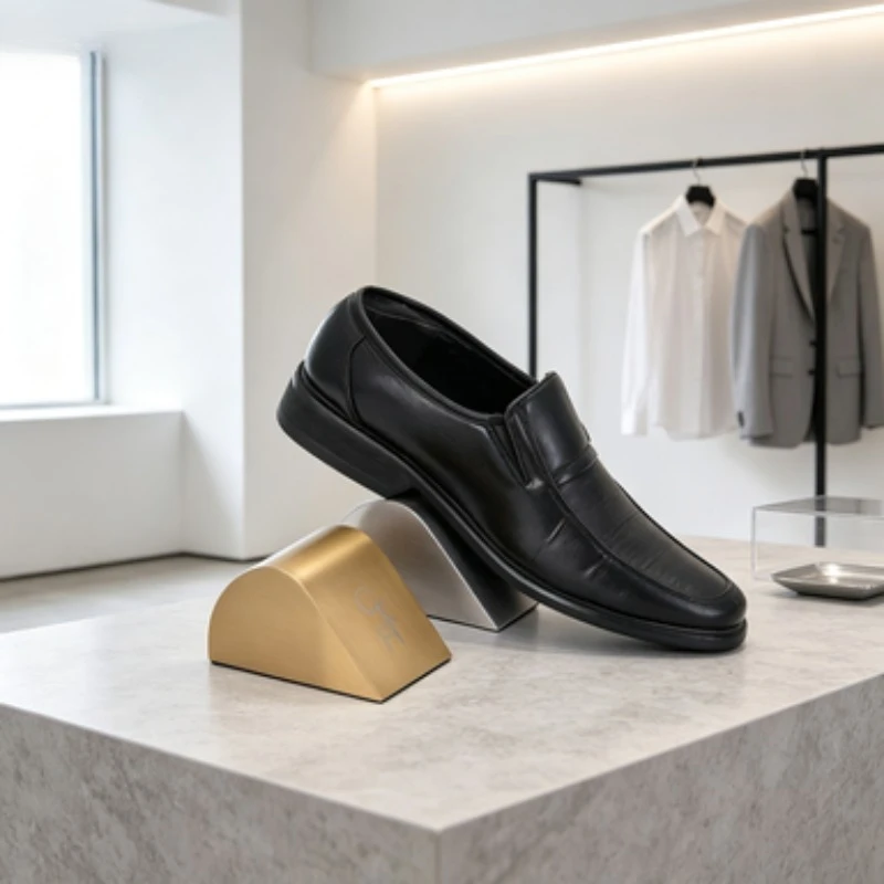 Stainless Steel Shoe Display Stand Retail Support Holder Apparel Shop Shoe Exhibition Rack Window Footwear Merchandising Fixture