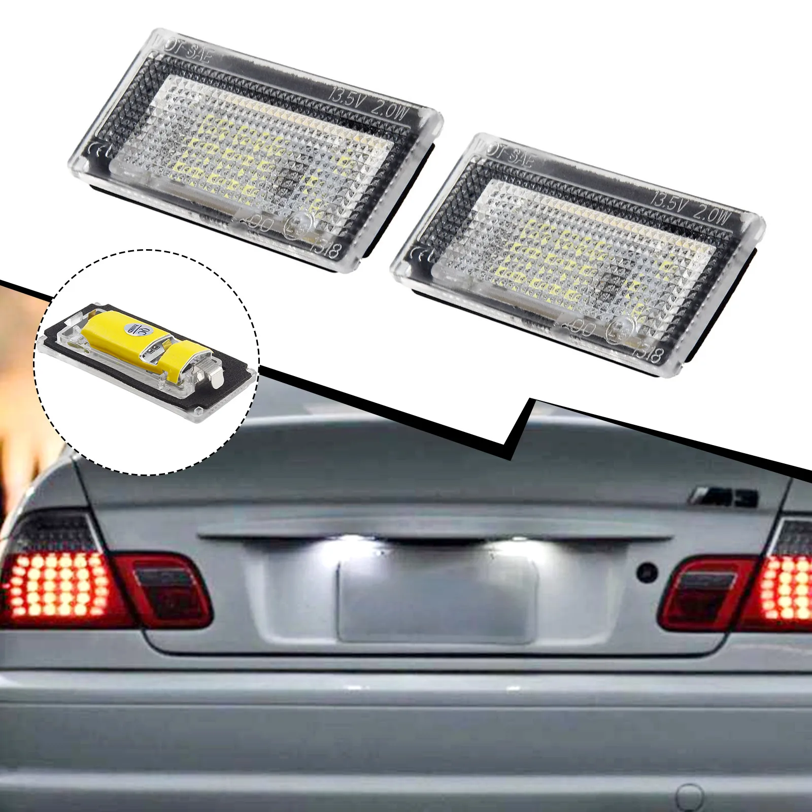 Lamp License Plate Light Parts Replacement Spare Parts White 2pcs 2x Car Exterior For Mini Cooper S R50 Portable