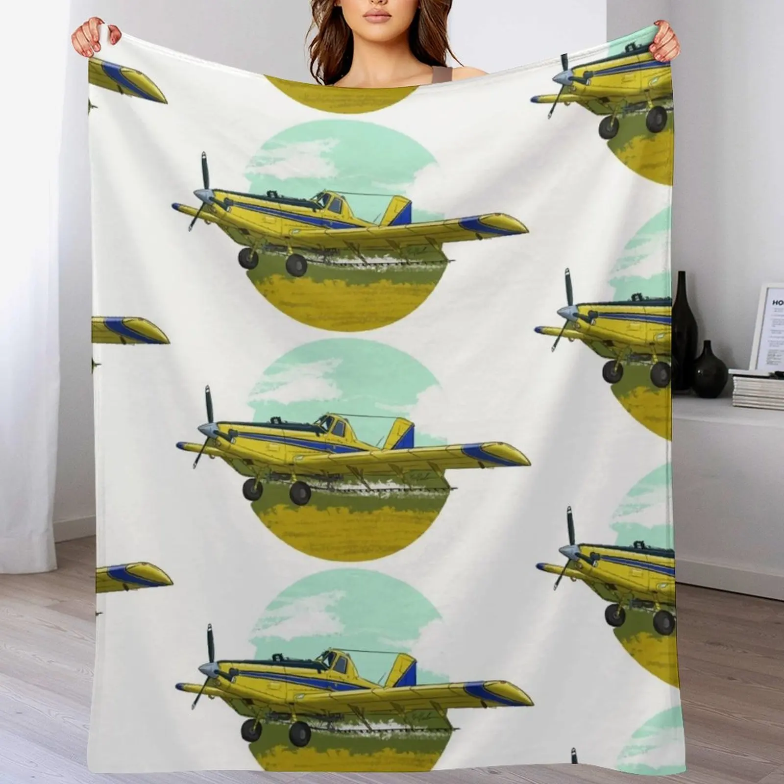 

crop duster ag pilot Throw Blanket Multi-Purpose warm for winter Hairys Soft Big Blankets