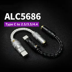 RealTek ALC5686 Type C to 3.5mm 2.5mm 4.4mm DAC Earphone Amplifier USB C Audio Decoder AMP Adapter For Android Windows Huawei