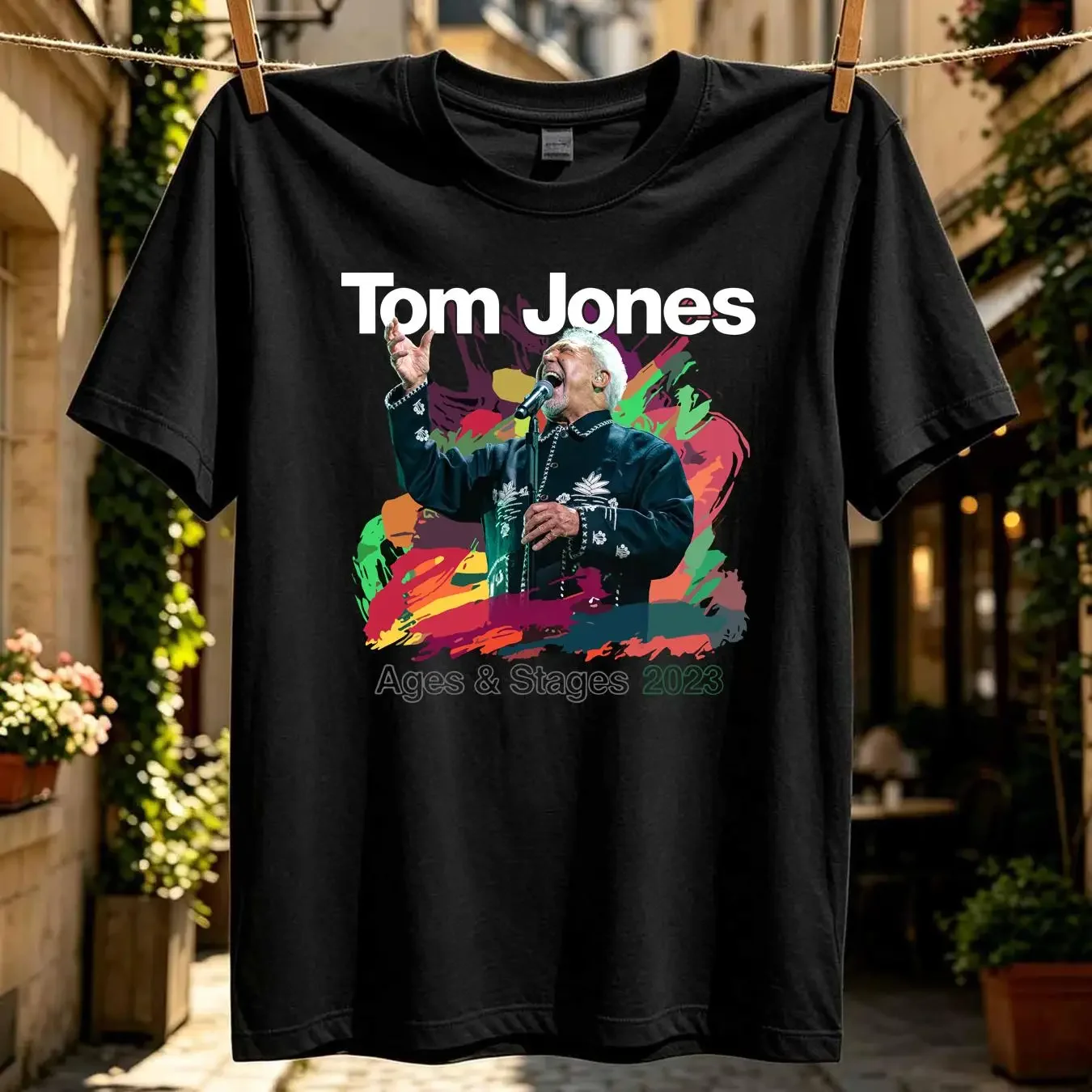washed T Shirt Tom Jones Ages And Stages Tour S 5XL 1T661 vintage Washed fashion streetwear Unisex Stylish Casual Versatile