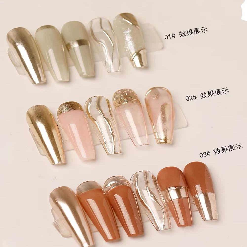 Poudre métallique chromée pour ongles, 1 boîte, effet miroir holographique, champagne, or, vert matcha, sourire fin, poussière, bricolage, nail art