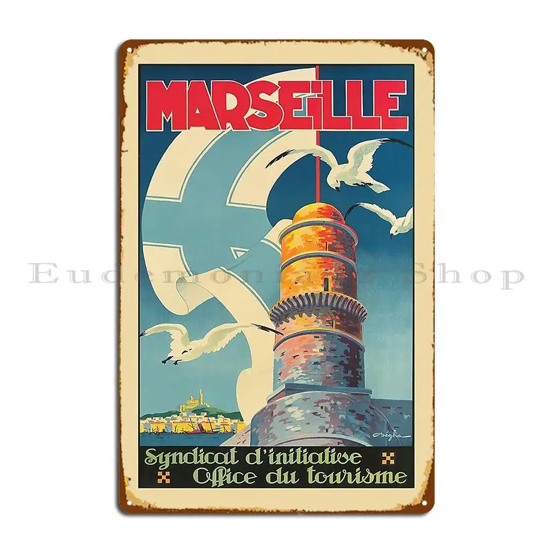 Металлические вывески Марсель, украшение, настенный декор, клубный бар, жестяная вывеска для гаража, плакат на заказ Металлические вывески Марсель, украшение, настенный декор, клубный бар, жестяная вывеска для гаража, плакат на заказ