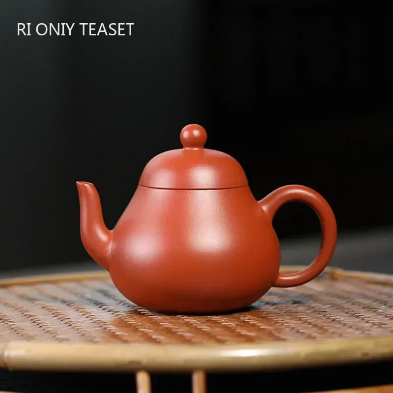 85ml Yixing Purple Clay Teapots Famous Artists Handmade Pear-shaped Small Capacity Tea Pot Kettle Chinese Zisha Tea Set Teaware