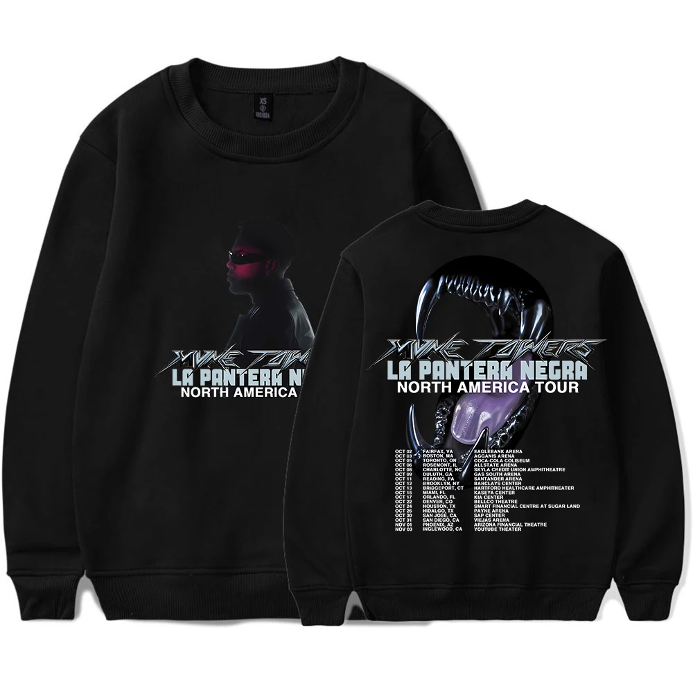 Myke Towers 2024 Tour Merch Long Sleeve T-Shirts Winter Women Men Fashion HipHop Crewneck Sweatshirts