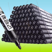 A set of 10 large-tip black ink marker pens for non-erasable marking and notation For Signature Express Logistics & School