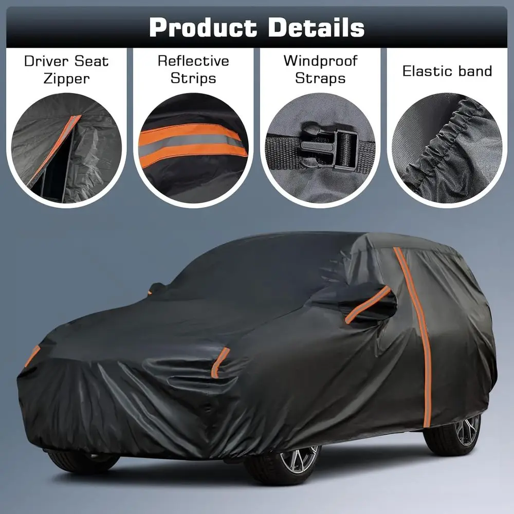 2021-2025 Grand Cherokee L All-Weather SUV Cover with Zippered Door, Reflective Strip, and UV Protection