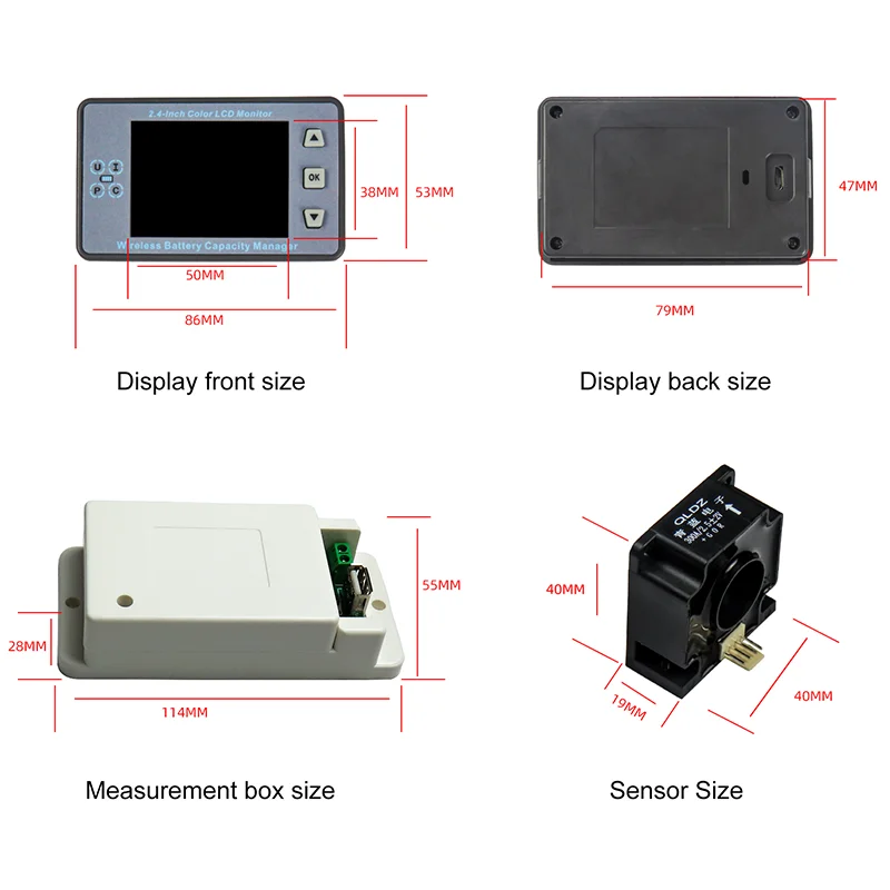 DC 0~500V Wireless Voltage Meter LCD Solar Battery Charging Coulometer Power Detector Tester Monitor Ammeter Voltmeter VAC8810F