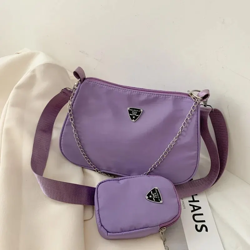 Bolso bandolera de nailon para mujer, bolso informal portátil a la moda, bolso cruzado para estudiantes