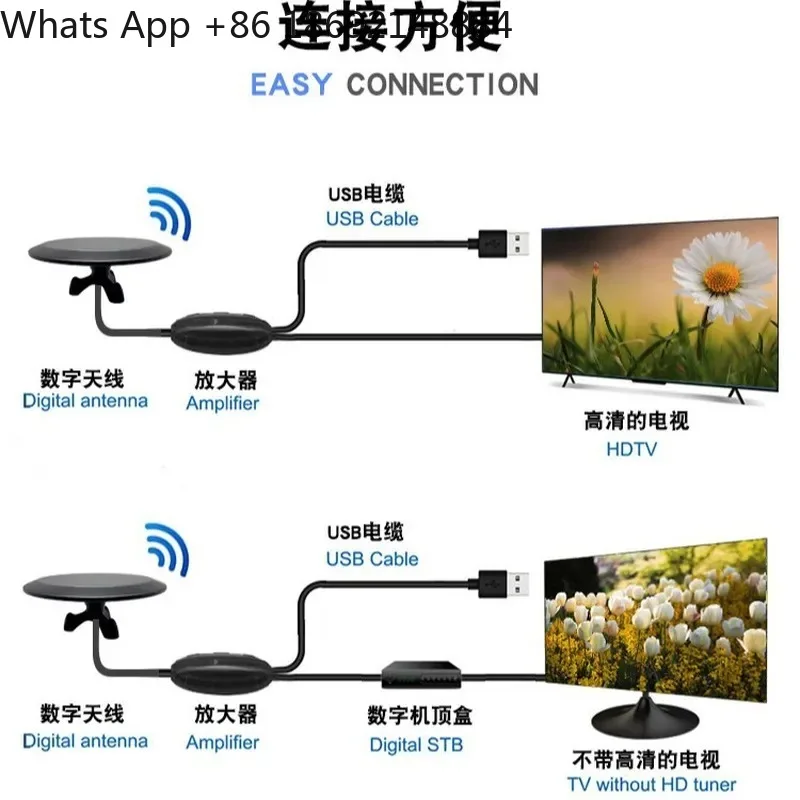 High Definition Digital TV Antenna for DTMB Terrestrial Wave TV Receiver Indoor and Outdoor TV Antenna